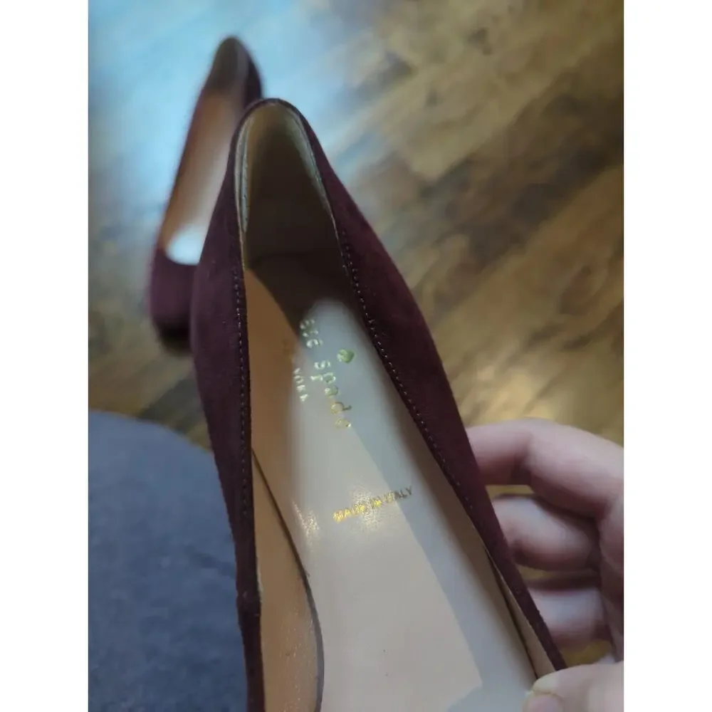 NEW Kate Spade Dolores Too Suede Cherry Block Heel Pumps